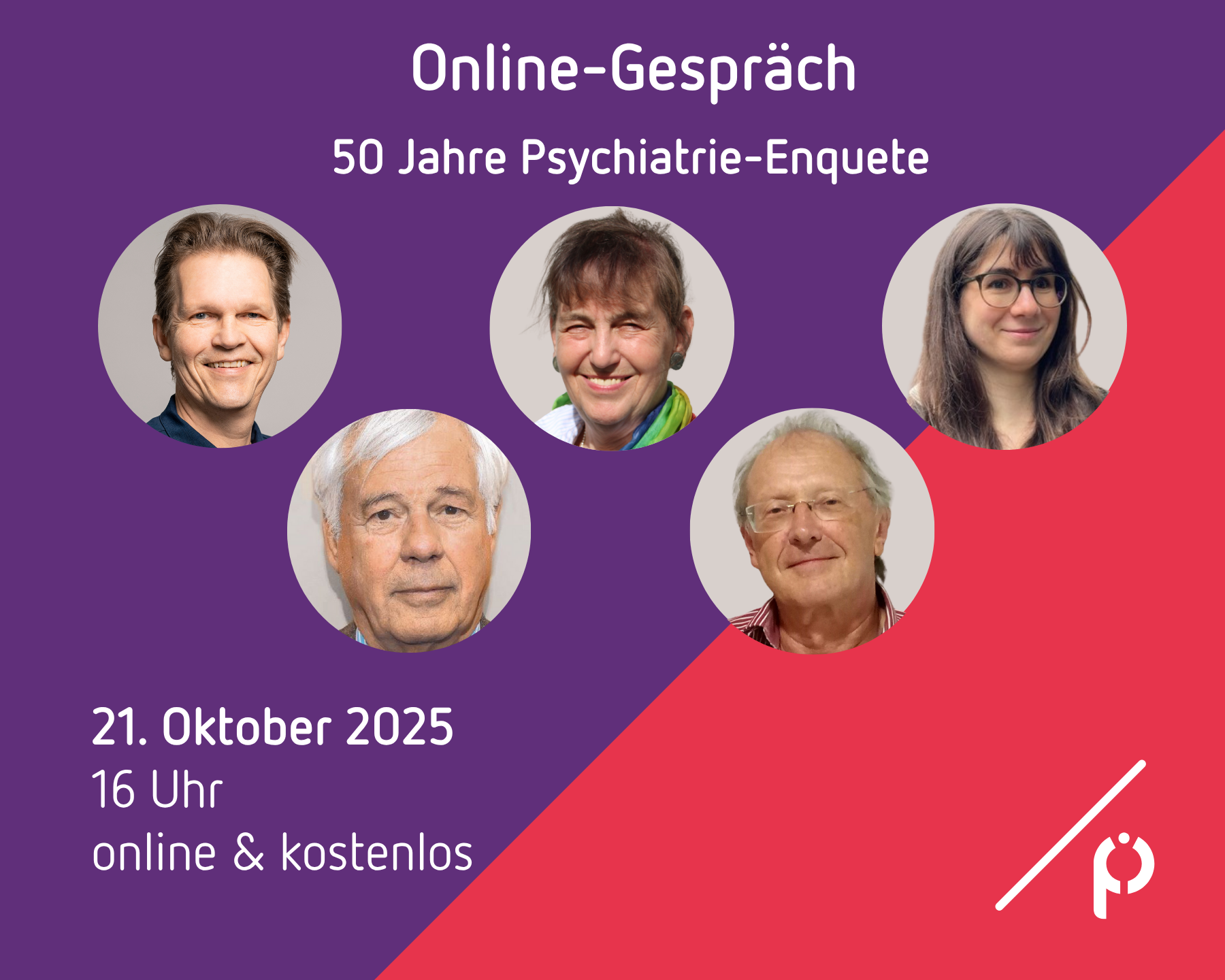 Grafik mit 5 Portraitbildern und Überschrift
